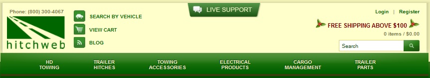 hitchweb home page top navigation